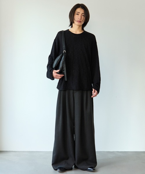 【新品未使用】SINSS 3-Tuck wide straight slacks 3-Tuck wide straight slacks / 3タックワイドストレートスラックス