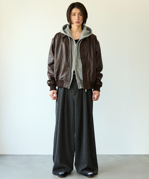 3-Tuck wide straight slacks / 3タックワイドストレートスラックス