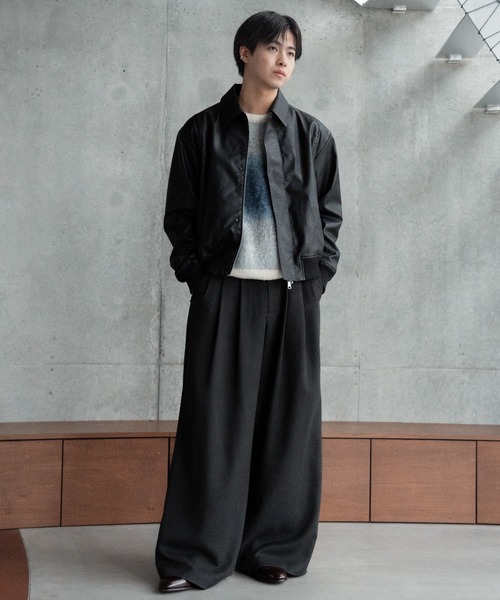 SINSS（シンス）の「3-Tuck wide straight slacks / 3タックワイドストレートスラックス（スラックス・メンズ・グレー系その他/ブラック系その他・SMALL/MEDIUM/LARGE/X-LARGE/X-SMALL）」の22枚目の写真