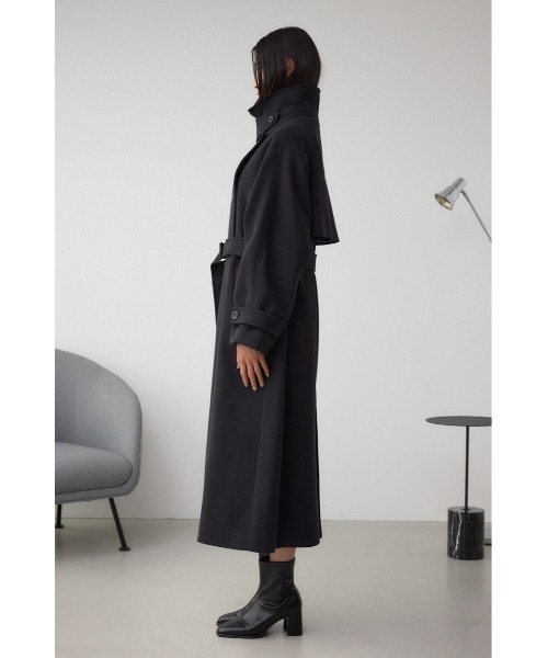 AZUL by moussy(アズールバイマウジー)の「B-HEAT2WAY ロングチェスターコート(チェスターコート・レディース・ブラック/杢グレー/ベージュ・SMALL/MEDIUM)」の8枚目の写真