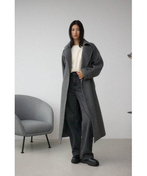 AZUL by moussy(アズールバイマウジー)の「B-HEAT2WAY ロングチェスターコート(チェスターコート・レディース・ブラック/杢グレー/ベージュ・SMALL/MEDIUM)」の20枚目の写真