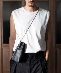 SENTI（センティ）の「SENTI Dyneema(R)  Leather DRAWSTRING BAG_M×Keel / 超軽量ダイニーマレザー巾着M（ショルダーバッグ）」