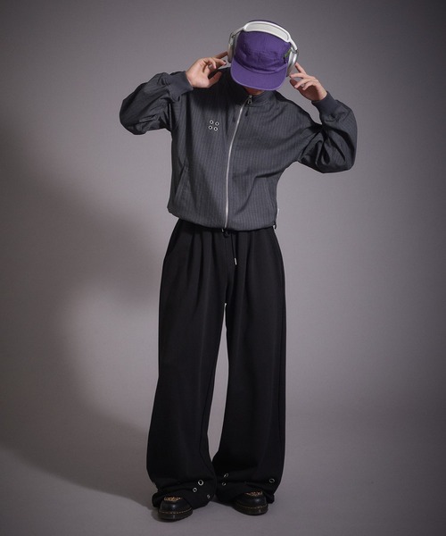 Perushu(ペルーシュ)の「ハトメデザイン裏毛スウェットワイドパンツ(スウェットパンツ・メンズ・ブラック/ブルー/杢グレー・MEDIUM/LARGE)」の16枚目の写真