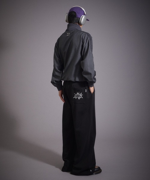 Perushu(ペルーシュ)の「ハトメデザイン裏毛スウェットワイドパンツ(スウェットパンツ・メンズ・ブラック/ブルー/杢グレー・MEDIUM/LARGE)」の19枚目の写真