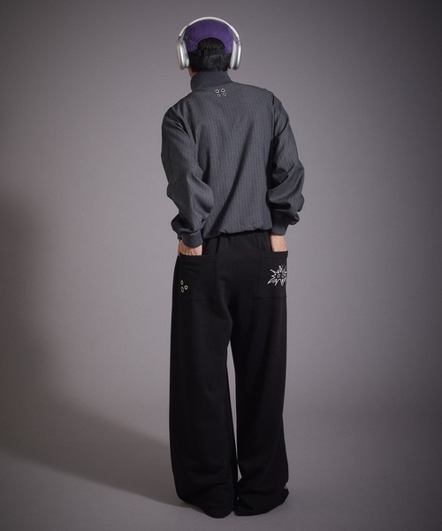 Perushu(ペルーシュ)の「ハトメデザイン裏毛スウェットワイドパンツ(スウェットパンツ・メンズ・ブラック/ブルー/杢グレー・MEDIUM/LARGE)」の20枚目の写真