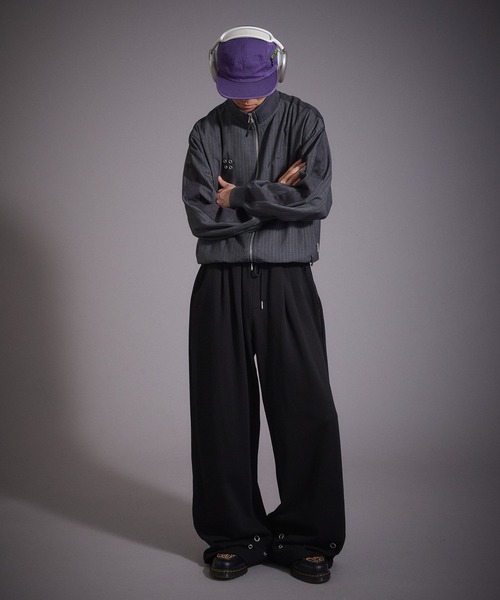 Perushu(ペルーシュ)の「ハトメデザイン裏毛スウェットワイドパンツ(スウェットパンツ・メンズ・ブラック/ブルー/杢グレー・MEDIUM/LARGE)」の18枚目の写真