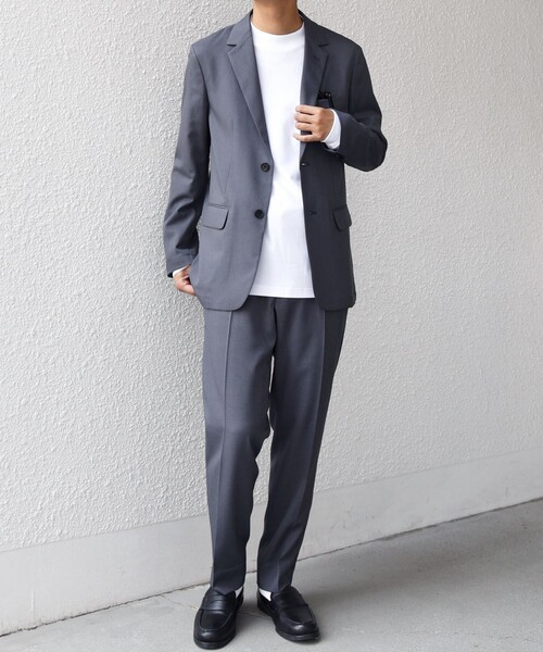 SHIPS any（シップス エニィ）の「SHIPS any:〈洗濯機可能/抗ピリング〉ウールライク オールシーズン セットアップ ジャケット & イージーパンツ◇（セットアップ・メンズ・ネイビー/ブラック/チャコールグレー・SMALL/X-LARGE/LARGE/MEDIUM）」の3枚目の写真