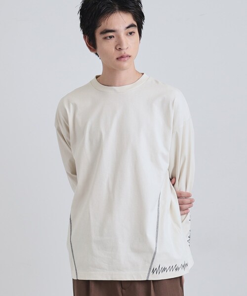 tk.TAKEO KIKUCHI(ティーケータケオキクチ)の「デザインステッチTシャツ(Tシャツ/カットソー・メンズ・スミクロ/オフホワイト・02/03)」の11枚目の写真