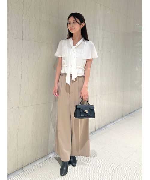 SNIDEL（スナイデル）の「ボウタイケープブラウス（シャツ/ブラウス・レディース・グレー/ホワイト/ミント・F）」の4枚目の写真