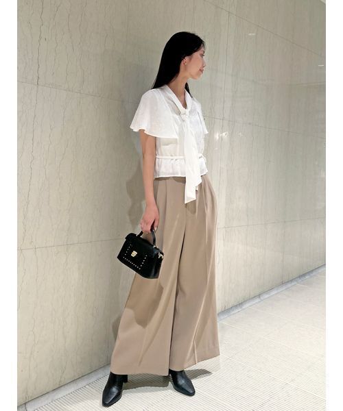 SNIDEL（スナイデル）の「ボウタイケープブラウス（シャツ/ブラウス・レディース・グレー/ホワイト/ミント・F）」の5枚目の写真