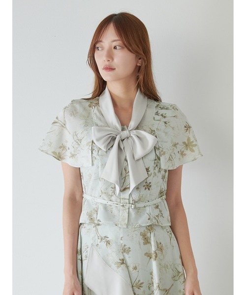 SNIDEL（スナイデル）の「ボウタイケープブラウス（シャツ/ブラウス・レディース・グレー/ホワイト/ミント・F）」の9枚目の写真