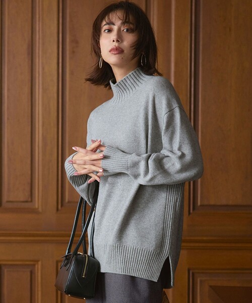 カシミヤブレンド ハイネック ニット（ニット/セーター）｜23区