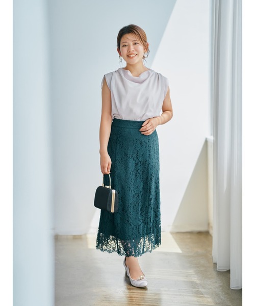 COHINA(コヒナ)の「スカラヘムAラインレーススカート 【低身長・小柄女性】(スカート・レディース・ピンク/グリーン・XS/S)」の14枚目の写真