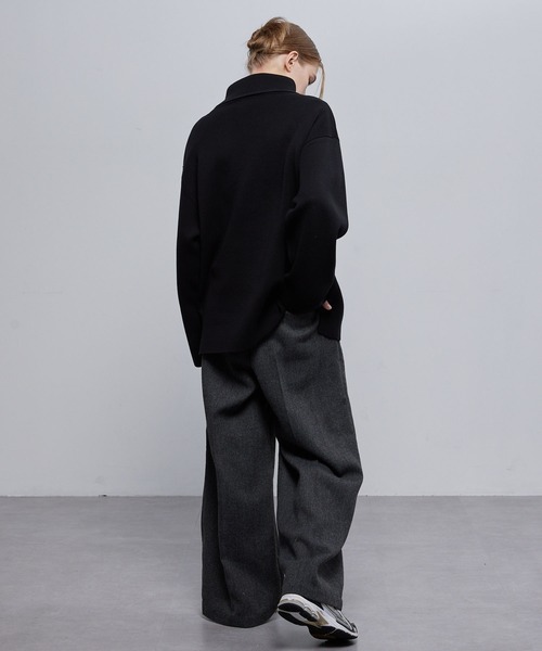 セール】ミラノリブオーバーサイズタートルネックニットプルオーバー