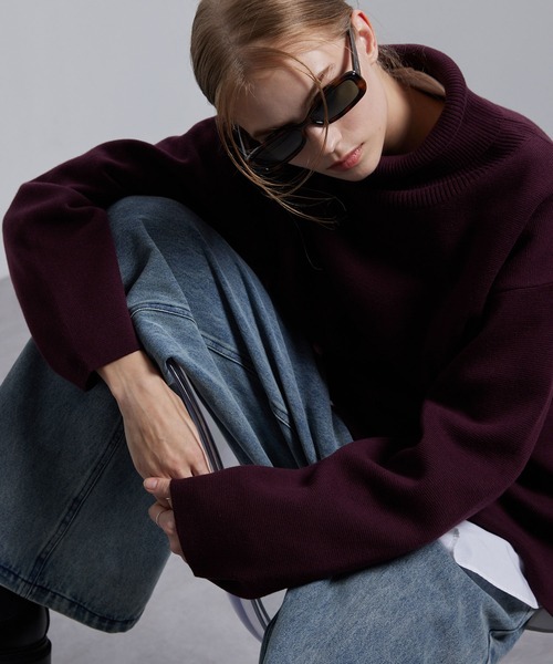 ENDER PRODUCTS(エンダープロダクツ)の「ミラノリブオーバーサイズタートルネックニットプルオーバー【ENDER PRODUCTS/エンダープロダクツ】(ニット/セーター・メンズ・ブルー系/ブラック/チェリーレッド/オフホワイト/グレイッシュベージュ・L/M)」の10枚目の写真