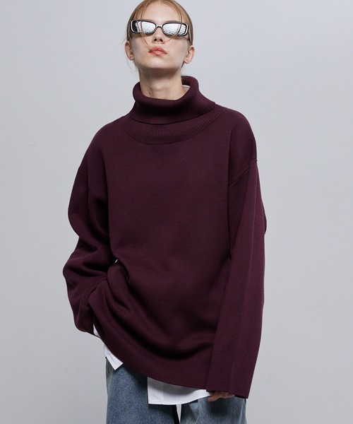 ENDER PRODUCTS(エンダープロダクツ)の「ミラノリブオーバーサイズタートルネックニットプルオーバー【ENDER PRODUCTS/エンダープロダクツ】(ニット/セーター・メンズ・ブルー系/ブラック/チェリーレッド/オフホワイト/グレイッシュベージュ・L/M)」の11枚目の写真