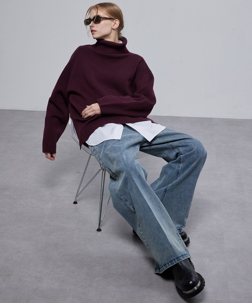 ENDER PRODUCTS(エンダープロダクツ)の「ミラノリブオーバーサイズタートルネックニットプルオーバー【ENDER PRODUCTS/エンダープロダクツ】(ニット/セーター・メンズ・ブルー系/ブラック/チェリーレッド/オフホワイト/グレイッシュベージュ・L/M)」の15枚目の写真