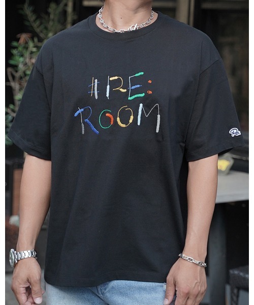 #Re:room(リルーム)の「ロゴエンブロイダリーTシャツ(Tシャツ/カットソー・メンズ・ブラック/ホワイト・S-M/M-L)」の2枚目の写真