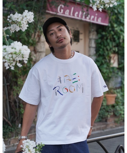 #Re:room(リルーム)の「ロゴエンブロイダリーTシャツ(Tシャツ/カットソー・メンズ・ブラック/ホワイト・S-M/M-L)」の3枚目の写真