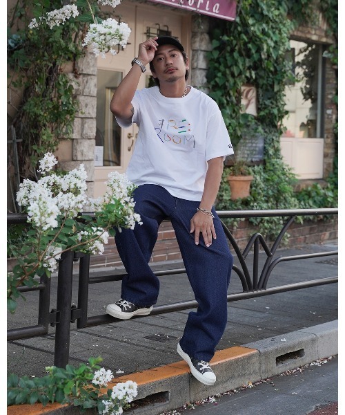 #Re:room(リルーム)の「ロゴエンブロイダリーTシャツ(Tシャツ/カットソー・メンズ・ブラック/ホワイト・S-M/M-L)」の5枚目の写真