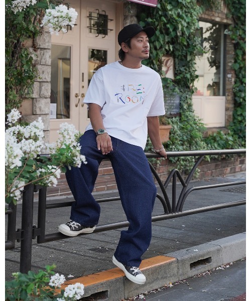 #Re:room(リルーム)の「ロゴエンブロイダリーTシャツ(Tシャツ/カットソー・メンズ・ブラック/ホワイト・S-M/M-L)」の6枚目の写真