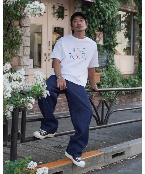 #Re:room(リルーム)の「ロゴエンブロイダリーTシャツ(Tシャツ/カットソー・メンズ・ブラック/ホワイト・S-M/M-L)」の7枚目の写真