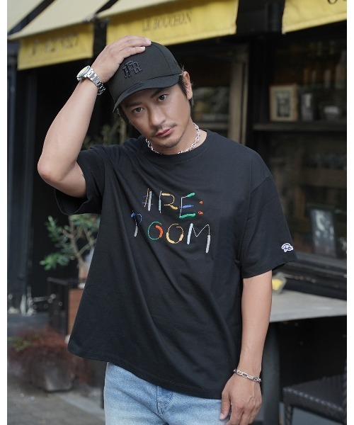 #Re:room(リルーム)の「ロゴエンブロイダリーTシャツ(Tシャツ/カットソー・メンズ・ブラック/ホワイト・S-M/M-L)」の11枚目の写真