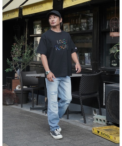#Re:room(リルーム)の「ロゴエンブロイダリーTシャツ(Tシャツ/カットソー・メンズ・ブラック/ホワイト・S-M/M-L)」の16枚目の写真