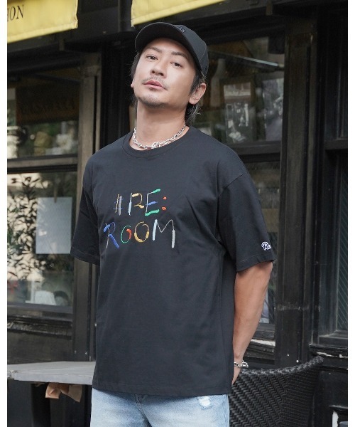 #Re:room(リルーム)の「ロゴエンブロイダリーTシャツ(Tシャツ/カットソー・メンズ・ブラック/ホワイト・S-M/M-L)」の14枚目の写真