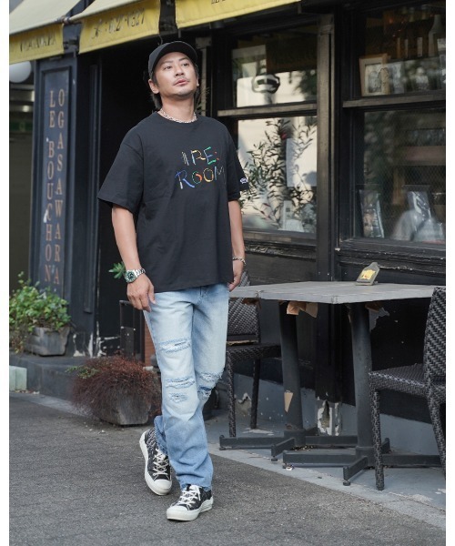 #Re:room(リルーム)の「ロゴエンブロイダリーTシャツ(Tシャツ/カットソー・メンズ・ブラック/ホワイト・S-M/M-L)」の18枚目の写真