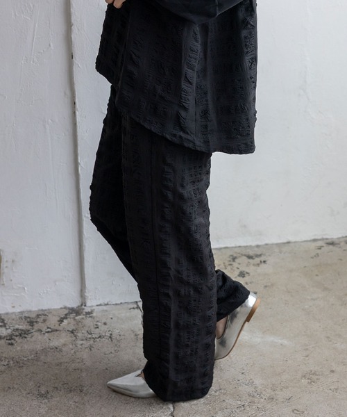 No Rule No Line（ノール－ルノーライン）の「ストレートイージーパンツ セレモニー オケージョン 結婚式 二次会 セットアップ対応 カセットスタイル対応(別売り)（その他パンツ・レディース・ブラック/ホワイト・FREE）」の9枚目の写真