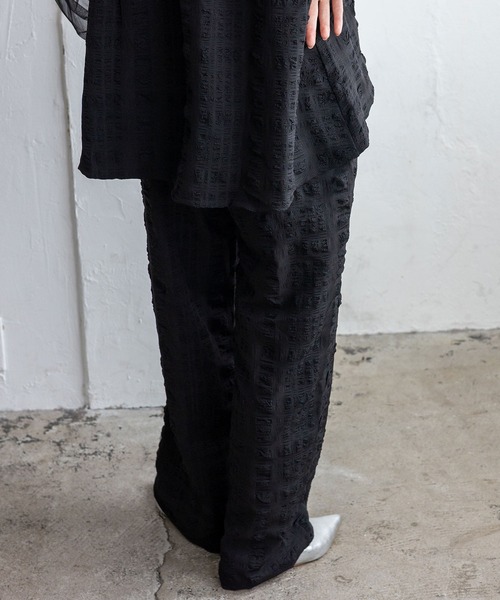 No Rule No Line（ノール－ルノーライン）の「ストレートイージーパンツ セレモニー オケージョン 結婚式 二次会 セットアップ対応 カセットスタイル対応(別売り)（その他パンツ・レディース・ブラック/ホワイト・FREE）」の10枚目の写真