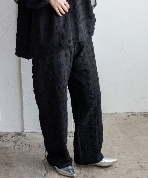 No Rule No Line（ノール－ルノーライン）の「ストレートイージーパンツ セレモニー オケージョン 結婚式 二次会 セットアップ対応 カセットスタイル対応(別売り)（その他パンツ・レディース・ブラック/ホワイト・FREE）」の11枚目の写真