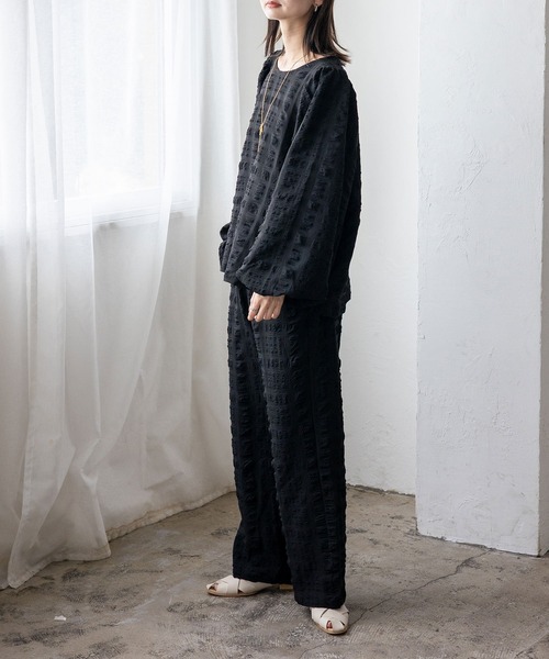 No Rule No Line（ノール－ルノーライン）の「ストレートイージーパンツ セレモニー オケージョン 結婚式 二次会 セットアップ対応 カセットスタイル対応(別売り)（その他パンツ・レディース・ブラック/ホワイト・FREE）」の13枚目の写真