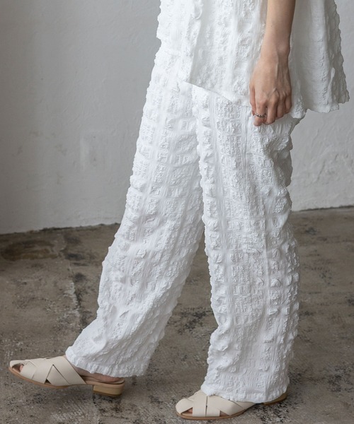 No Rule No Line（ノール－ルノーライン）の「ストレートイージーパンツ セレモニー オケージョン 結婚式 二次会 セットアップ対応 カセットスタイル対応(別売り)（その他パンツ・レディース・ブラック/ホワイト・FREE）」の17枚目の写真