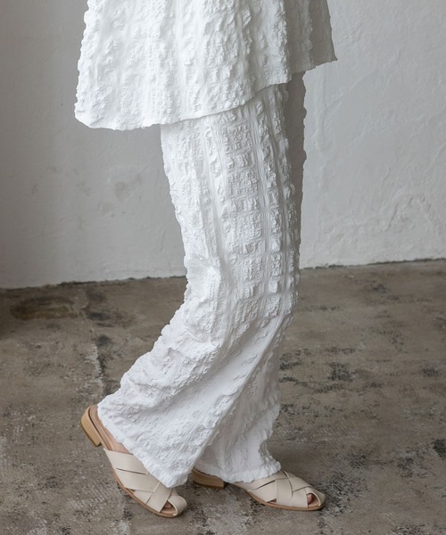 No Rule No Line（ノール－ルノーライン）の「ストレートイージーパンツ セレモニー オケージョン 結婚式 二次会 セットアップ対応 カセットスタイル対応(別売り)（その他パンツ・レディース・ブラック/ホワイト・FREE）」の18枚目の写真