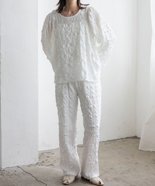 No Rule No Line（ノール－ルノーライン）の「ストレートイージーパンツ セレモニー オケージョン 結婚式 二次会 セットアップ対応 カセットスタイル対応(別売り)（その他パンツ・レディース・ブラック/ホワイト・FREE）」の20枚目の写真