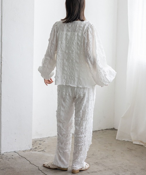 No Rule No Line（ノール－ルノーライン）の「ストレートイージーパンツ セレモニー オケージョン 結婚式 二次会 セットアップ対応 カセットスタイル対応(別売り)（その他パンツ・レディース・ブラック/ホワイト・FREE）」の22枚目の写真