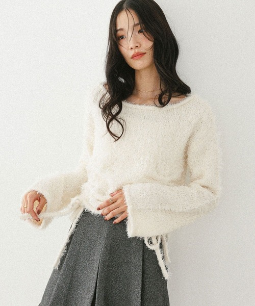 Heather(ヘザー)の「ワンショルドロストニット 599196(ニット/セーター・レディース・ネイビー/グレー/ピンク/アイボリー・FREE)」の5枚目の写真