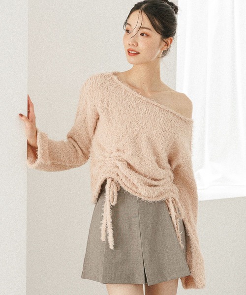 Heather(ヘザー)の「ワンショルドロストニット 599196(ニット/セーター・レディース・ネイビー/グレー/ピンク/アイボリー・FREE)」の10枚目の写真