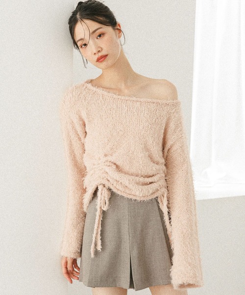Heather(ヘザー)の「ワンショルドロストニット 599196(ニット/セーター・レディース・ネイビー/グレー/ピンク/アイボリー・FREE)」の11枚目の写真
