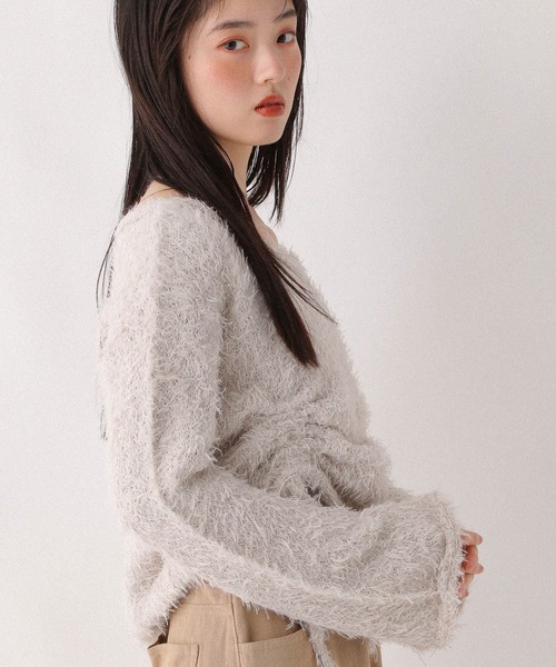 Heather(ヘザー)の「ワンショルドロストニット 599196(ニット/セーター・レディース・ネイビー/グレー/ピンク/アイボリー・FREE)」の16枚目の写真