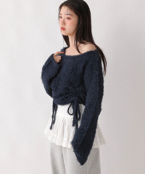 Heather(ヘザー)の「ワンショルドロストニット 599196(ニット/セーター・レディース・ネイビー/グレー/ピンク/アイボリー・FREE)」の22枚目の写真