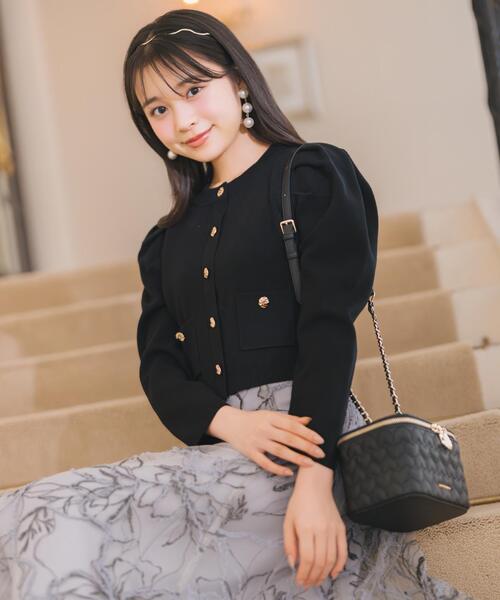 WILLSELECTION（ウィルセレクション）の「タックスリーブニットカーディガン（カーディガン/ボレロ・レディース・ピンク/ブラウン/ブラック/ブルー・FREE）」の2枚目の写真