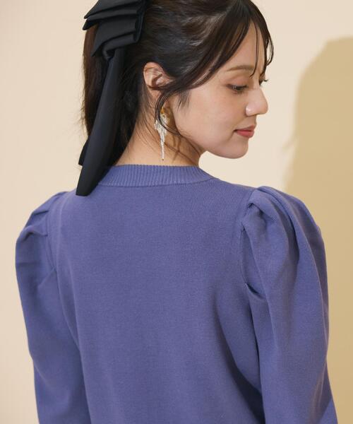 WILLSELECTION（ウィルセレクション）の「タックスリーブニットカーディガン（カーディガン/ボレロ・レディース・ピンク/ブラウン/ブラック/ブルー・FREE）」の5枚目の写真