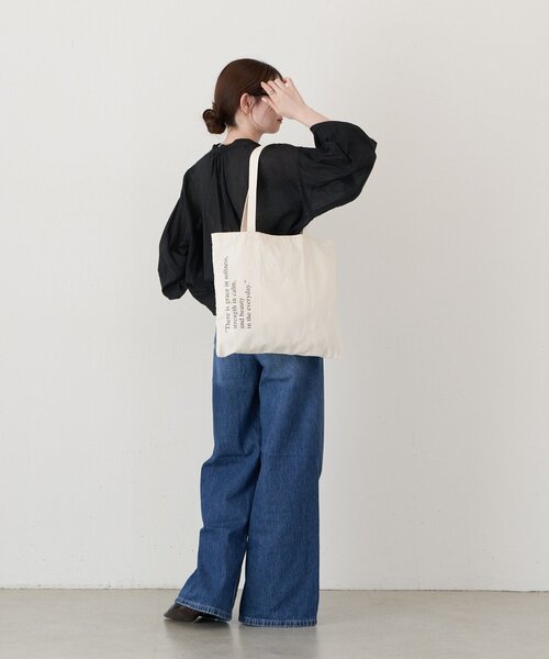 russet（ラシット）の「ロゴトートバッグ（トートバッグ・レディース・ライトベージュ/ブラック・FREE）」の5枚目の写真