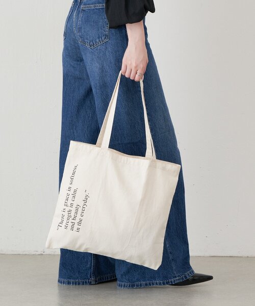 russet（ラシット）の「ロゴトートバッグ（トートバッグ・レディース・ライトベージュ/ブラック・FREE）」の7枚目の写真