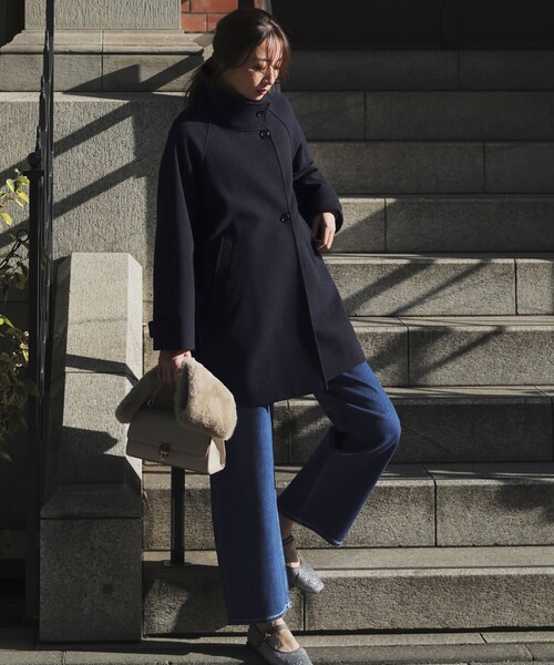 ウールライクスタンドカラー ミドルコート（その他アウター）｜ANY SIS