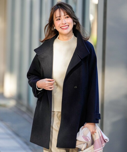 ウールライクスタンドカラー ミドルコート（その他アウター）｜ANY SIS