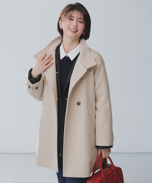 ウールライクスタンドカラー ミドルコート（その他アウター）｜ANY SIS